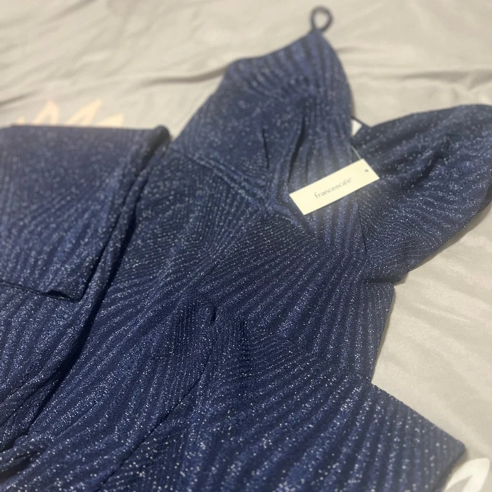 🌻Francesca's Collections Sparkling Navy Jumpsuit🌻 - Picture 2 of 4